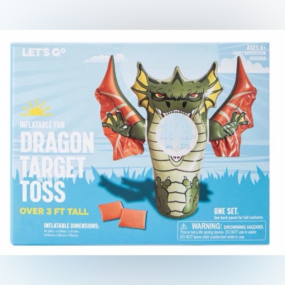 Inflatable Dragon Toss Game - Green and Red